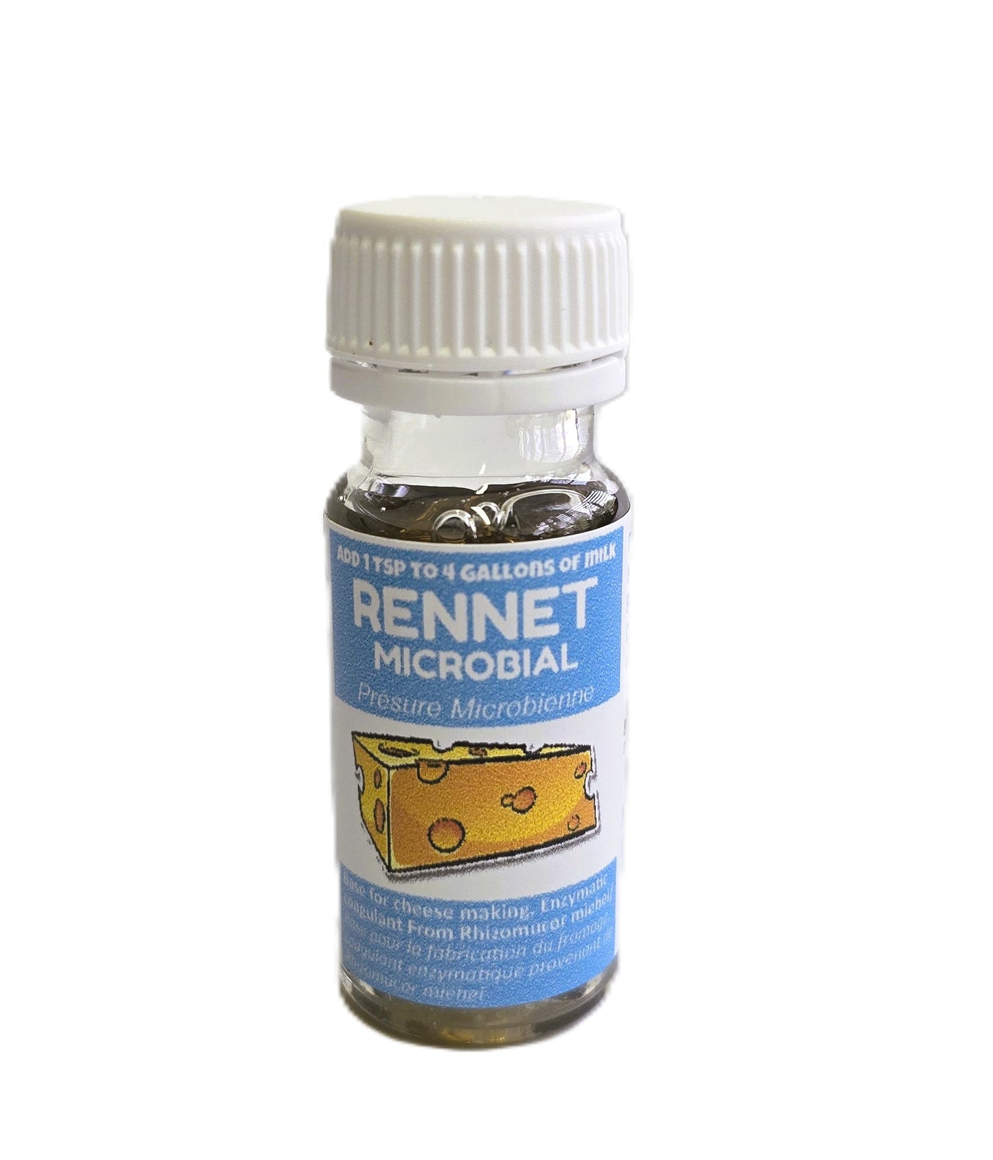 Microbial Liquid Rennet for Cheesemaking – 10 ml Bottle Coagulates 8 Gallons – Vegetarian Cheese Coagulant for Hard, Soft, Semi‑Hard & Mold‑Ripened Cheeses