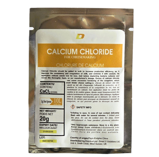 Calcium Chloride Flakes 20 g - Food Grade CaCl₂ Dihydrate 77% - Cheese Making Additive