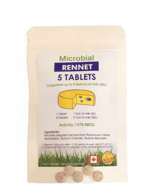 5 RENNET Tablets For any type of cheese 1 Tablet Coagulates 1 Gallon of Milk