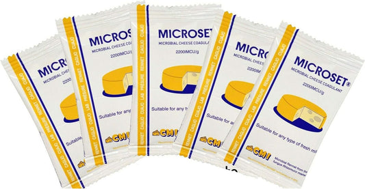Pack of 5 Microbial Rennet Mix Coagulant Microset use one 6g Sachet for 20 litres f Milk | Cuajo Caglio Presüre Lab