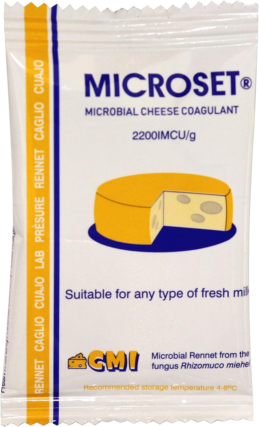 Microbial Rennet Mix Cheese Coagulant Microset® 25g | Use one 25g sachet for 100 Litres of milk | Pack of 2 | Rennet, Cuajo, Caglio, Presüre, Lab