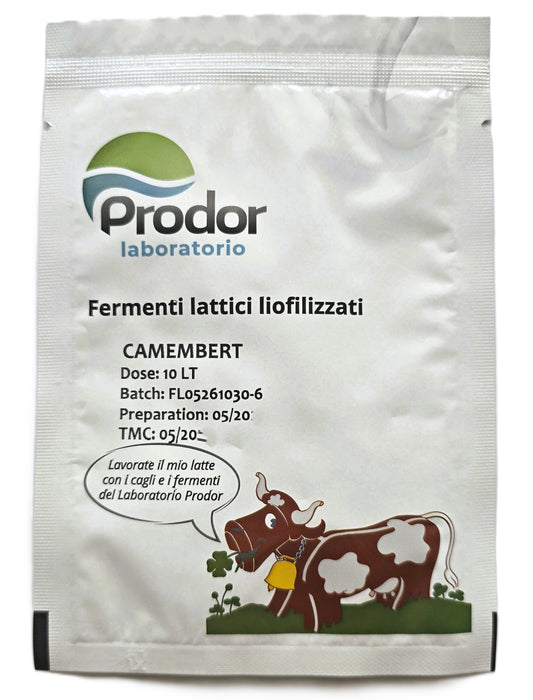 Camembert Starter Culture & Penicillium Candidum | Thermophilic Lactic Ferments with Low Post‑Acidification | Dose for 10 L Milk